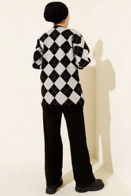 Küçük Baklava Desenli Triko Tunik Gri - Tunik