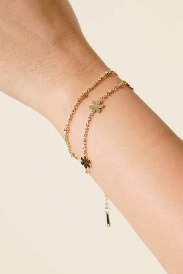 Küçük Çiçekli Bileklik Gold - Bileklik