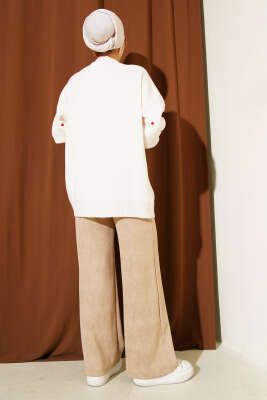 Küçük Kalp Nakışlı Triko Kazak Taş - Yılın Fırsatı