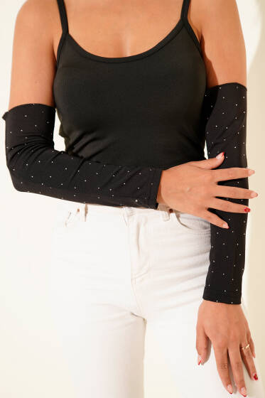 Küçük Taş Detaylı Kolluk Siyah - Kolluk