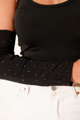 Küçük Taş Detaylı Kolluk Siyah - Kolluk