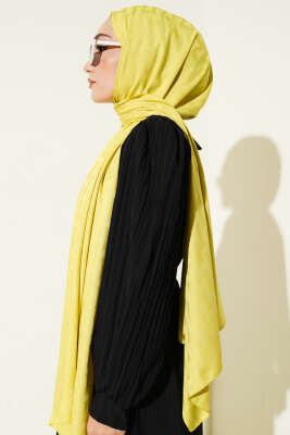 Kum Saati Desen Jakar Şal Yağ Yeşili - Başörtüsü