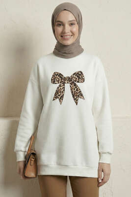Kurdele Baskılı Tunik Ekru - TEGOE