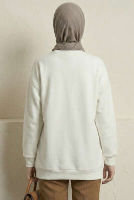 Kurdele Baskılı Tunik Ekru - Tunik