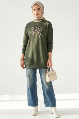 Kurdele Baskılı Tunik Haki - Tunik