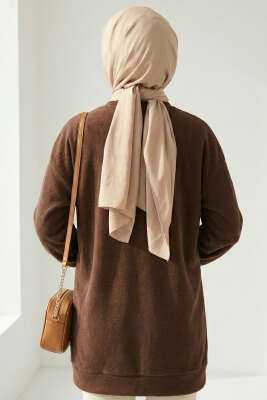 Kurdele Baskılı Tunik Kahve - Tunik