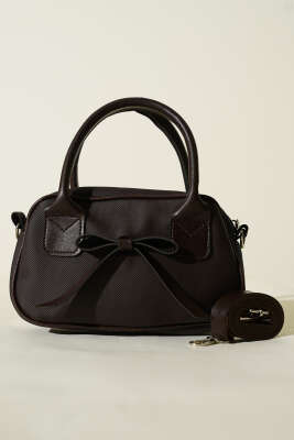 Kurdele Detaylı Kol Çantası Acı Kahve - Kol Çantası