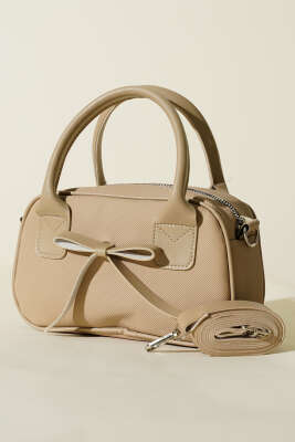 Kurdele Detaylı Kol Çantası Bej - GÜZEL ÇANTA