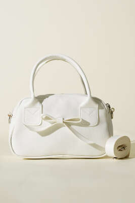 Kurdele Detaylı Kol Çantası Beyaz - Kol Çantası