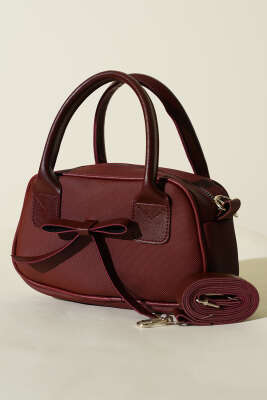 Kurdele Detaylı Kol Çantası Bordo - GÜZEL ÇANTA