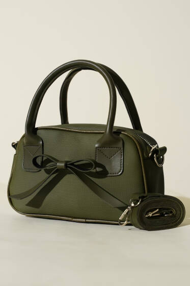 Kurdele Detaylı Kol Çantası Haki - Kol Çantası