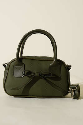 Kurdele Detaylı Kol Çantası Haki - Kol Çantası