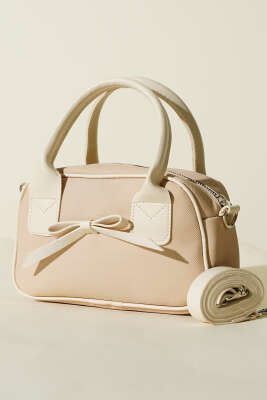 Kurdele Detaylı Kol Çantası Krem - GÜZEL ÇANTA