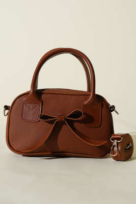 Kurdele Detaylı Kol Çantası Taba - Kol Çantası