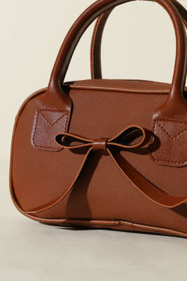 Kurdele Detaylı Kol Çantası Taba - Kol Çantası