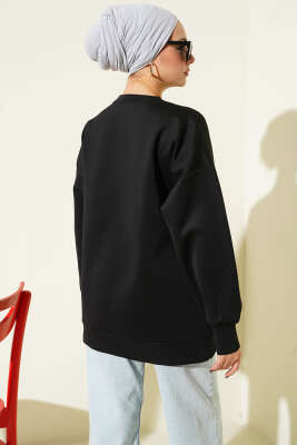 Kürk Cepli Scuba Tunik Siyah - Tunik