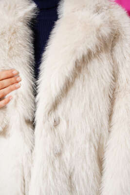 Kürklü Düğmeli Kısa Mont Taş - Mont