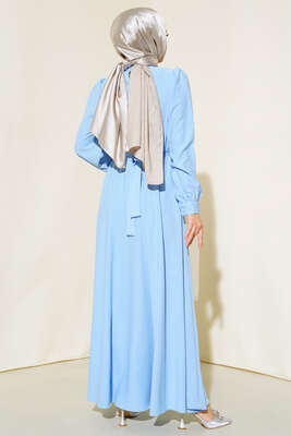 Kuşağı Taşlı Elbise Mavi - 700-1000 TL Ürünler