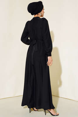 Kuşağı Taşlı Elbise Siyah - 700-1000 TL Ürünler