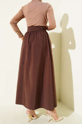 Kuşaklı Çan Etek Kahve - Etek