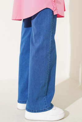 Kuşaklı Geniş Paça Kot Pantolon Mavi - 500-700 TL Ürünler