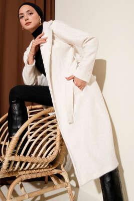 Kuşaklı Kaşe Kaban Ekru 