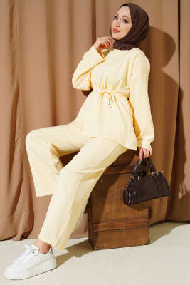 Kuşaklı Mini Taşlı İkili Takım Sarı - İkili Takım