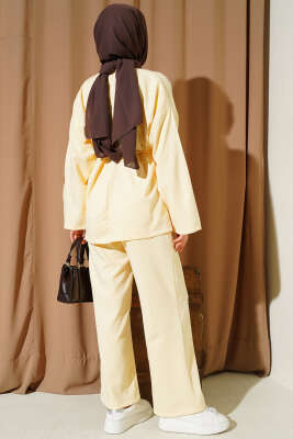 Kuşaklı Mini Taşlı İkili Takım Sarı - İkili Takım