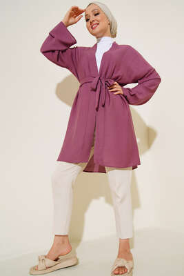 Kuşaklı Salaş Kimono Magenta 