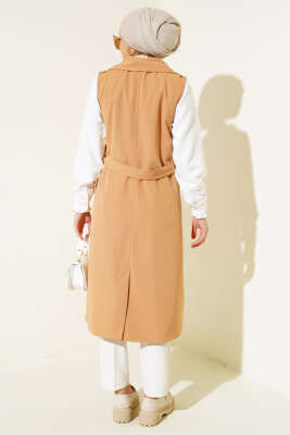 Kuşaklı Sıfır Kol Trençkot Camel - 700-1000 TL Ürünler