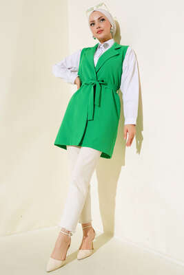 Kuşaklı Uzun Yelek Benetton - Yılın Fırsatı