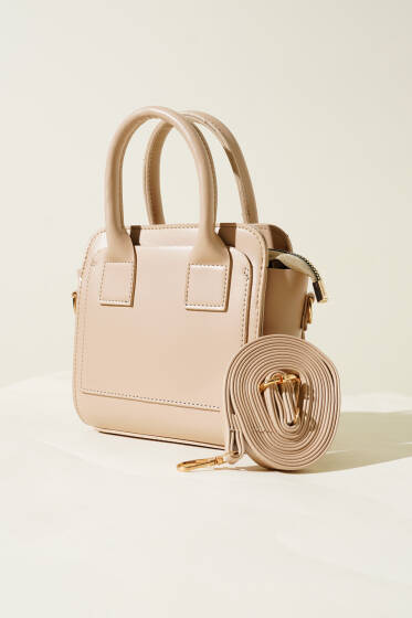 Kutu Model El Çanta Bej - Kol Çantası