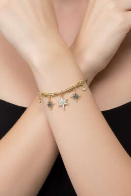 Kutup Yıldızı Salkımlı Bileklik Gold - Bileklik