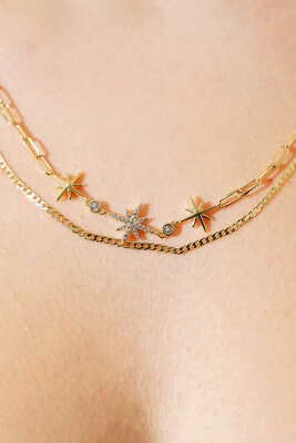 Kutup Yıldızılı Çoklu Kolye Gold - Kolye