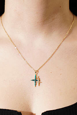 Kuzey Yıldızı Figürlü Kolye Gold - DEMİR BİJUTERİ