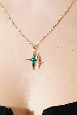 Kuzey Yıldızı Figürlü Kolye Gold - Kolye