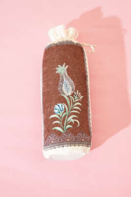 Lale Motifli Keseli Seccade Kahve - SECCADE