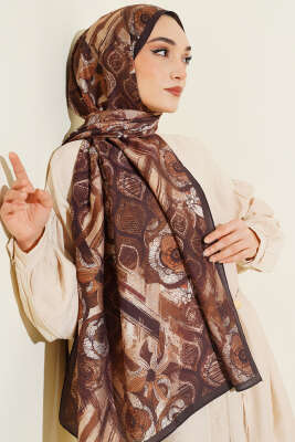 Lalezar Desen Modal Şal Acı Kahve 