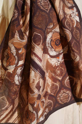 Lalezar Desen Modal Şal Acı Kahve - Başörtüsü