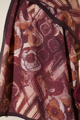 Lalezar Desen Modal Şal Bordo - Yılın Fırsatı