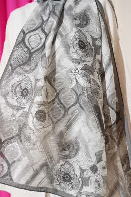 Lalezar Desen Modal Şal Gri - Başörtüsü