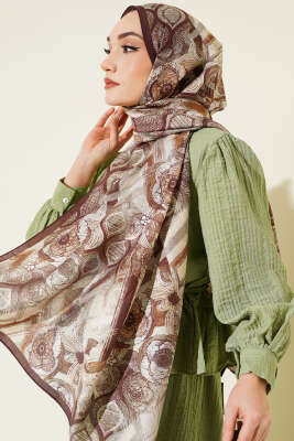 Lalezar Desen Modal Şal Kahve 