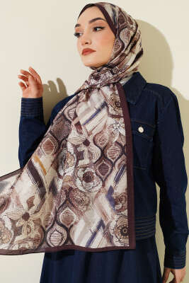 Lalezar Desen Modal Şal Kestane 
