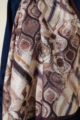 Lalezar Desen Modal Şal Kestane - Yılın Fırsatı