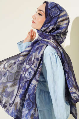 Lalezar Desen Modal Şal Saks 
