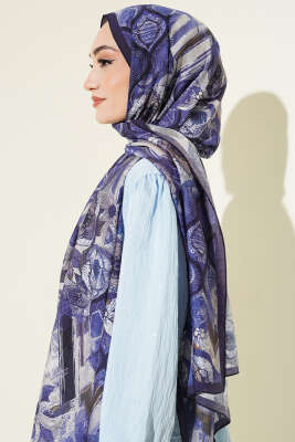 Lalezar Desen Modal Şal Saks - Başörtüsü
