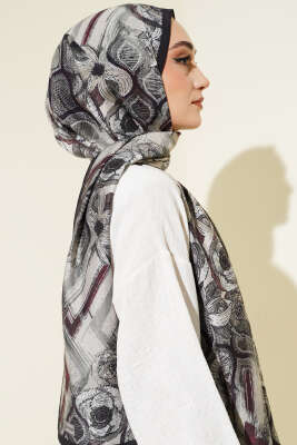 Lalezar Desen Modal Şal Siyah - Yılın Fırsatı
