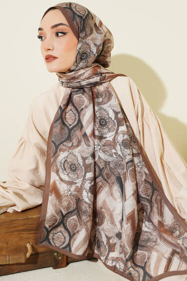 Lalezar Desen Modal Şal Vizon - Başörtüsü