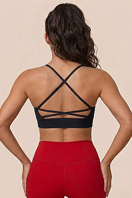 Lastikli Askılı Büstiyer Siyah - Sporcu Sütyeni 