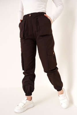 Lastikli Kargo Pantolon Kahve - 300-500 TL Ürünler